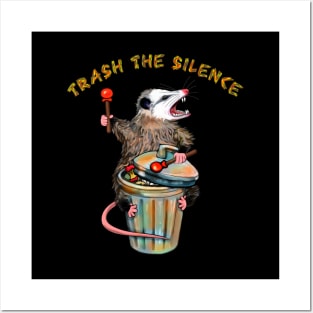 Trash the silence possum Opossum destroys the silence Drums and Screaming Posters and Art